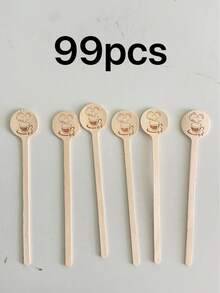 50pcs Disposable Wooden Coffee Stir Sticks, Wooden Coffee Stir Sticks, High Quality Disposable Beverage Stir Sticks, Suitable For Restaurant And Bar Use, Suitable For Tea And Cocktails, Suitable For Home Or Cafe Use. Coffee Accessories. - Multicolor - View 10