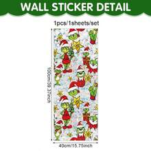 Funko Merry Grinchmas 門飾貼紙，單張 Grinch 角色牆貼，聖誕派對裝飾 - 均碼 - 查看 6