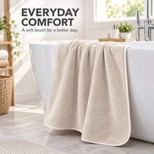 FLYINGCURTAINS Solid Color Face Towel For Shower, Ultra Soft Quick Drying And Skin Friendly Towel For Bathroom, Machine Washable - Apricot - View 2