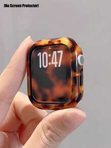 1pc Resin Amber Hard PC Watch Protective Case, Hollow Design, Shockproof, Protective Shell, Compatible With Apple Watch 38/40/41/42/44/45/46mm, Compatible With Apple Watch Series SE/12/11/10/9/8/7/6/5/4/3/2/1, Smart Watch Protective Case Accessory - Amber (no Watch) - View 2