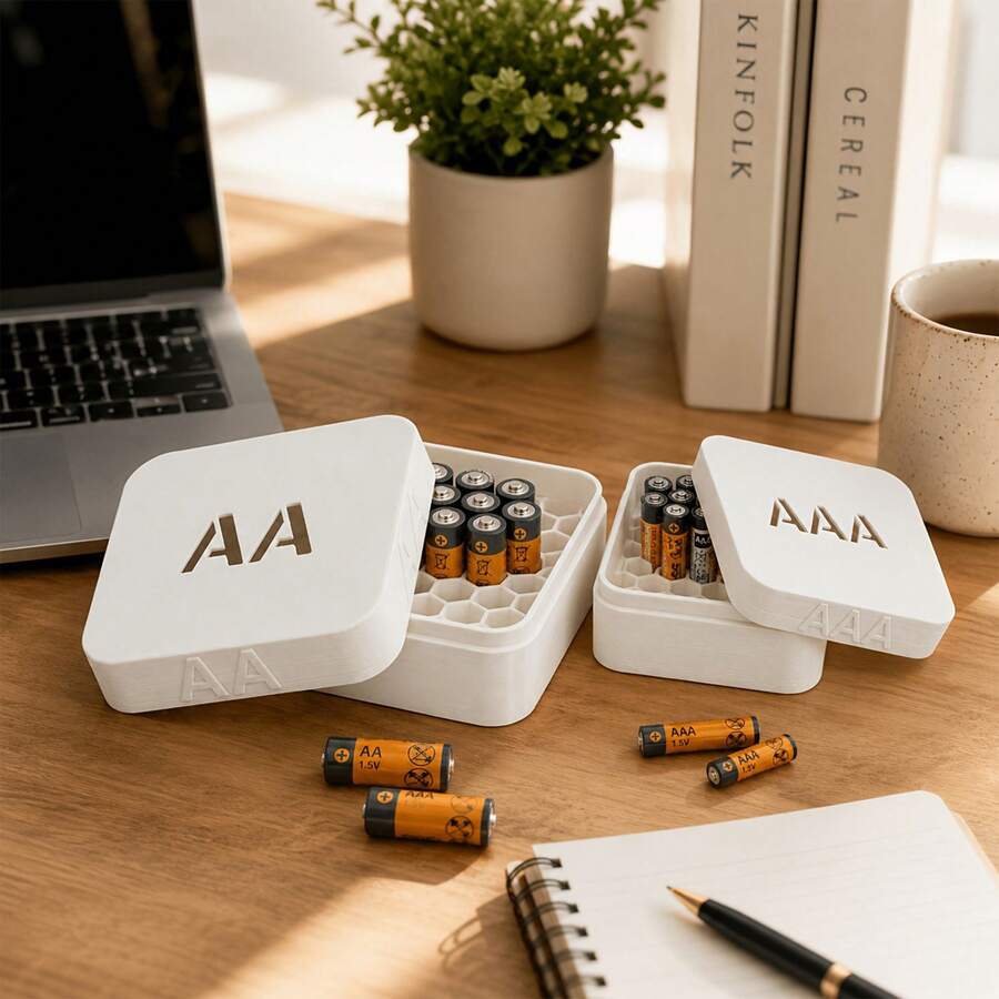 1PC[27 Slots Large Capacity]3D Printed Honeycomb Battery Storage Box AA ...