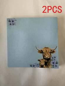 Highland Cow Sticky Note Set, Cute Self-Adhesive Memo Pads, Super Strong Adhesive Note Cards, Office Decor Gift, Desktop Decoration For Students, Teachers And School Supplies - Multicolor - View 19