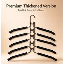 1pc Heavy Duty Space-Saving Hanger 5-In-1 Multi-Layer Metal Style Foam Padded Polished Surface Suitable For Coats, Sweaters, Suits And T-Shirts Essential Hanger For Home Closet And Clothing Store Display - Multicolor - View 17