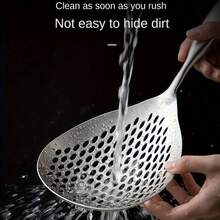 1pc Stainless Steel Large Strainer - Durable Kitchen Strainer, Suitable For Frying, Hot Pot, Cooking And Dessert Making - Easy To Drain, Heat Resistant, Dishwasher - Perfect For Restaurant And Home Use - Multicolor - View 5