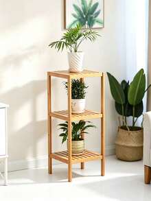 Bamboo Storage Rack, 4-Tier/3-Tier Freestanding Shelving Unit, Multifunctional Plant Stand Display Organizer,Bathroom Shelf, For Bathroom Living Room Kitchen Hallway, Easy To InStall,Space Saving Home Storage Shelf, 3 Sizes Optional - View 9