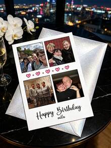 1pc Personalized Greeting Card, Creative Customized Couple Design & Text, Happy Birthday Card, Anniversary Card, Special Gift For Couples, Back To School Multi-Functional, Stamp, Decorative Customized Gift, Suitable For Men And Women, Ideal Gift For Him/Her, Family, Friends, Students, Colleagues, Clients, Applicable For Anniversary, Graduation, Wedding, School Opening, Business/Work/Office Occasions. - Sets - View 4