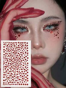 3D Shiny Faux Rhinestone Solid Color Self-Adhesive Face Decor Rhinestone Stickers Y2K Holiday Party Daily Makeup DIY Music Festival Dance Party Suitable For Hair Eyes Face Body Decoration - Multicolor - View 8