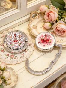 Retro Countryside Cherry Tabletop Folding Extension Hook, Table Hook Decorative Buckle Christmas Gift, Home Decor, Family Gift, Easter Gift - Multicolor - View 2
