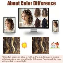 Women's Claw Clip Ponytail Hair Extension, Fluffy Synthetic Fiber Hair Piece, Short Curly Wavy Style, Secure Fit, Suitable For Party And Daily Wear - Multicolor - View 5