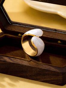 1pc Minimalist Elegant Enamel Drip Water Drop Women's Ring Suitable For Party, Banquet And Daily Wear - Blue - View 11