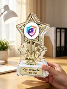 1pc Custom Star Acrylic Trophy, Custom Photo And Text,Personalized Award Trophy For Competition, Sports, Office Employee Recognition, Graduation Ceremony Prize - Multicolor - View 6