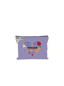 Teacher Series Pattern Makeup Bag,Suitable For Teachers,Portable Multi-Functional Storage Bag, Large Capacity Pencil Case, Lightweight Makeup Bag - Multicolor - View 13