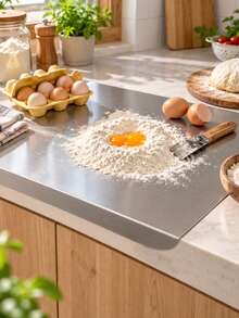 Talenan Stainless Steel Baru 2026 dengan Tepi Lipat Anti-Selip, Aman untuk Mesin Cuci Piring, Talenan Stainless Steel 304 untuk Dapur, Persiapan Makanan, Daging, Sayuran, dan Kue - View 2
