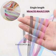 40pcs Wide Chiffon Ribbon, Random Color, Transparent Packaging Ribbon, Suitable For Wedding Bouquet, Party Garland, Handmade Lace Fabric, Craft Material - Multicolor - View 6