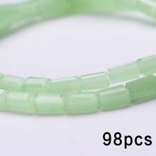 98顆 2x4mm 拋光切割玻璃長方形隔珠，精緻耐用 DIY 珠寶手工材料，適用於創意手鍊與項鍊製作 - 2*4長方 - 查看 36