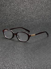 1 Pair Men's Oval Frame Glasses, Modern Minimalist Design, Elegant Aesthetic, Transparent Lenses, Perfect Accessory For School And Daily Wear - Clear - View 7
