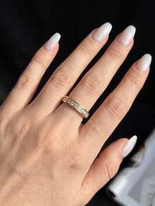 1pc Moissanite Ring, High-End Star Orbit Design, Suitable For Women's Party And Daily Wear - Star Trail Moissanite Ring - View 7