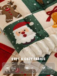 1PC Christmas Pattern Chenille Sofa Cushion Cover, Festive Holiday Couch Slipcover For Living Room Home Decor, Non-Slip Backing, Scratch-Resistant Pet Friendly, Machine Washable For 1/2/3/4 Seater Sofa - Multicolor - View 4