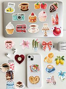 50pcs Aesthetic Inspiration Stickers For Phone Case, Keyboard, Tablet, Diary, Notebook, Laptop, Planner, Guitar, Helmet, Skateboard - Multicolor - View 3