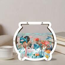1pc Transparent Shell Marine Creature Storage Box - Asymmetrical Shaped Artificial Desktop Ornament, Suitable For Room, Office - Decorative Container, Can Store Small Accessories, Gifts (Cute Marine Decor) - View 1