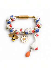 Cute Beaded Keychain - Heart & Star Shaped Pendant Bag Charm (Multi-Color) - Multicolor - View 14