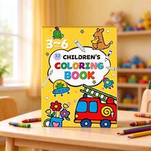 1pc 32-Page Children's Cartoon Coloring Book, Fire Truck & Kangaroo Pattern Doodle Book, Educational Painting Activity Book, Birthday Gift For 3-6 Years Old Boys & Girls - Multicolor - View 2