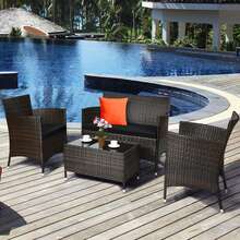 Outdoor Table & Chair Sets - Black - View 1