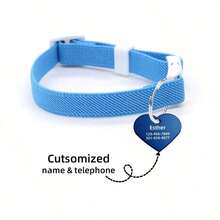 Personalized Custom Pet Anti-Lost Engraved ID Tag + High Elasticity Adjustable Collar, Pet Accessories, Personalized Custom Pet Heart-Shaped Ornament, Suitable For Small And Medium Cats And Dogs - Multicolor - View 14