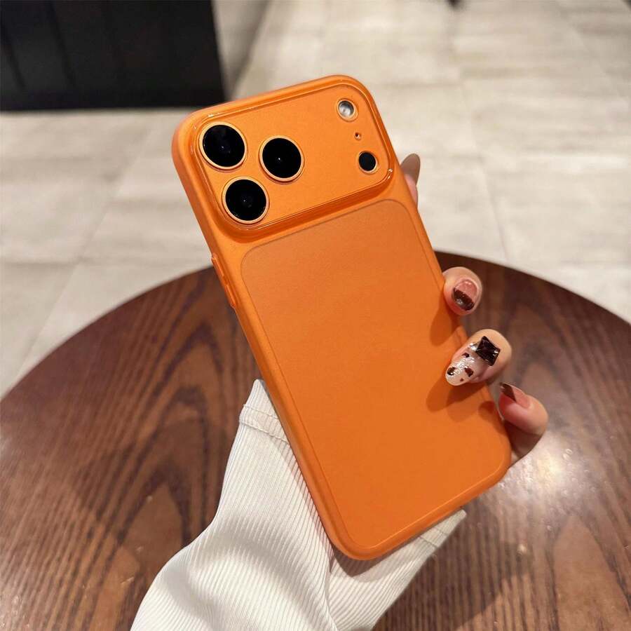 Ốp lưng điện thoại màu trơn tối giản mờ trong suốt khoét camera lớn, chống rơi bao trọn mềm TPU, vỏ điện thoại mờ đơn giản tương thích với iPhone 17/18 Pro Max - nhiều màu - Xem 1