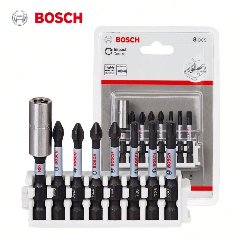 BOSCH Magnetic Anti-Slip Positioning Screwdriver Drill Bits,Adjustable Screw Depth Screwdriver Bit,Magnetic Screwdriver Bit, Screw Tool,1/4" Hex Shank -For Hardwood Flooring, Ceiling, Drywall Installation - A - View 1