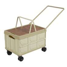 Portable Large Capacity Rolling Cart, Foldable Organizer Box For Outdoor,Store,Camping,Picnicking,Kitchen - Khaki - View 4
