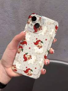 1pc Christmas Santa Claus Star Pattern Clear Phone Case,Compatible With IPhone 18 Pro Max 17 Pro Max 16 Pro Max 15 Pro Max 14 Pro Max & 11/12/13/14/15/16/17/18 Pro/Plus - Multicolor - View 5
