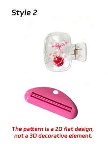 Toothbrush Case With Crystal Effect Bow Cherry And Cute Teddy Bear Design (Two-Dimensional Flat Pattern). Suitable For Travel, Dorm, Hotel, Bathroom, Home Decor, Birthday Gift - Multicolor - View 12