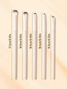 SEPROFE 5Pcs Eyeshadow Brush Set, Eye Makeup Brushes For Blending Detail And Eyeliner, Ultra Soft Fiber Bristles For Natural 3D Eye Look, Easy Application, Daily Eye Makeup Tools - White - View 6