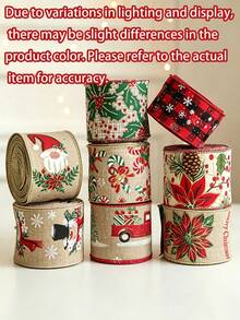 1pc Christmas Decoration Christmas Snowman Ribbon Christmas Ribbon Christmas Tree Decoration Ribbon Gift Decoration Ribbon, Decorative Wrapping Accessory, Gift Wrapping Band, Suitable For Christmas Celebration, Holiday Party, Home Decoration Gifts - Multiple Styles - View 7