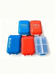 1pc Portable Pill Box, Foldable 8 Compartments, Suitable For Work, Travel, 8-Slot Design, Moisture-Proof Portable Press-Seal, Compact And Lightweight, Suitable For Travel, Handbag, Home Use (Pink/Blue/Beige) - Suitable For Vitamin, Medication, Supplement Storage, Ergonomic Design, Secure Closure - one-size - View 4