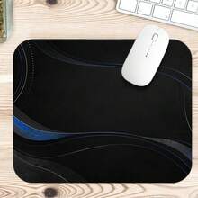 1pc Abstract Graphic Large Mouse Pad For Office Writing, Black Blue Desk Mat, Polyester Fiber Surface, Non-Slip Rubber Base, 4 Sizes Available - View 6