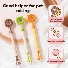 Sikat Kucing Lipat 2-in-1, Mainan Interaktif Tongkat Pijat Dua Sisi untuk Kucing, Sempurna untuk Merawat Anak Kucing dan Meredakan Gatal. Cocok untuk Kucing dan Anjing, Bagus untuk Hewan Peliharaan, Hadiah Hewan Peliharaan, dan Kado Liburan. - View 2
