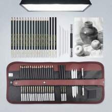 25 Piece Pro Drawing Sketching Pencil Set, Drawing Pencil (14B-5H), Charcoal Pencils, For Drawing Sketching, Shading, Blending - 25-piece Sketch Pencil Set - View 1