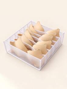 Beige Fabric Underwear Drawer Organizer Set, Foldable Divided Closet Storage Box, Suitable For Socks, Bras, Underwear, Wardrobe, Dressing Table Drawer Divider Storage Organizer - Multicolor - View 9