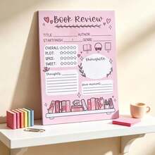 1/2/8pcs Book Review Notebooks, 5.5 X 3.9 Inches, Self-Adhesive Small Notebooks, Reading Notes Supplies, 40 Pages Per Book - one-size - View 5