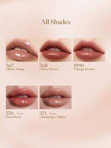 JOOCYEE Lip Gloss Padat LASTING GLOSSY ROUGE, Kilau Cermin, Warna Cokelat Amber, Bibir Lebih Montok, Pewarna Bibir, Lip Gloss, Warna Nude, Tampilan Alami, Hadiah - Coklat Vintage 1990 - View 11