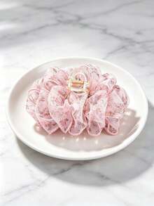 1pc Cloud Floral Bubble Back Of Head Large Bow Hair Claw Clip - Pink - View 6