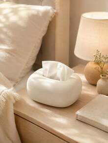 1pc Decorative Tissue Box Cover, Modern Resin Napkin Holder With Soft Rounded Design, Stylish Facial Tissue Storage For Bedroom Living Room Vanity Entryway Home Office, Modern Minimalist Decor, Coffee Table Bathroom, Housewarming Gift For Women - Multicolor - View 5