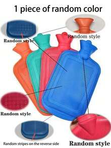 500ml/1000ml/1750ml/2000ml Thick Hot Water Bottle, Warm For Winter, Suitable For Women To Relieve Pain, Can Be Used As Foot/Hand Warmer On Bed, Random Color & Style - Multicolor - View 4