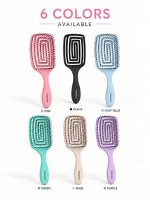 Sisir Rambut Aneka Warna, Sisir Penata Rambut Plastik Jerami Berbasis Bio, Desain Bingkai Terbuka Berventilasi Minimalis, Dengan Bulu Sikat Fleksibel, Bulu Sikat Berujung Bulat dan Pegangan Bertekstur yang Mudah Digenggam, Cocok untuk Perawatan Rambut Basah dan Kering, Cocok untuk Rambut Keriting, Bergelombang, dan Kasar, Untuk Wanita dan Anak Perempuan, Penggunaan di Rumah dan Saat Bepergian - Beraneka warna - View 6