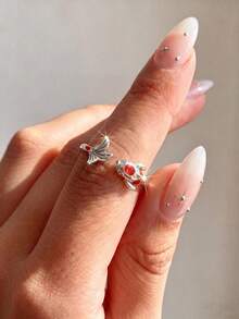 1pc Red Koi Fish Open Ring, Elegant Women's Jewelry Gift, Suitable For Date, Party, Anniversary - Koi - View 5