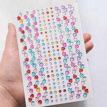 1pc Sticker Set, Acrylic Material, Rhinestone DIY Decoration Diamond Stickers, Colorful Mini Heart Diamond Reward Stickers, Suitable For Water Bottles, Cameras, Phones, Cups, Face, Nails, Phone Cases, Laptops, Furniture, Refrigerators, Party Gifts, Birthday Rewards, Crafts And Other Creative DIY Decoration Diamond Stickers (Random Color) - one-size - View 1