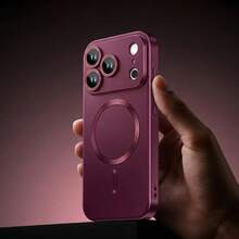1pc Cherry Red Metallic Soft Phone Case, Compatible With IPhone 18pro/18promax/18/17 17 Air 17 Pro 17 Pro Max, Scratch-Resistant, Shock-Absorbing, Full Camera Protection, Ultra-Thin Design, Compatible With IPhone 13 11 16 Pro Max 15 14 12 16e - Cherry Red - View 7