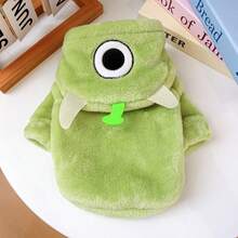 1pc Pet Clothes Happy Puppy Cartoon Short Flannel Outfit - Antenna Pet - Green - View 13